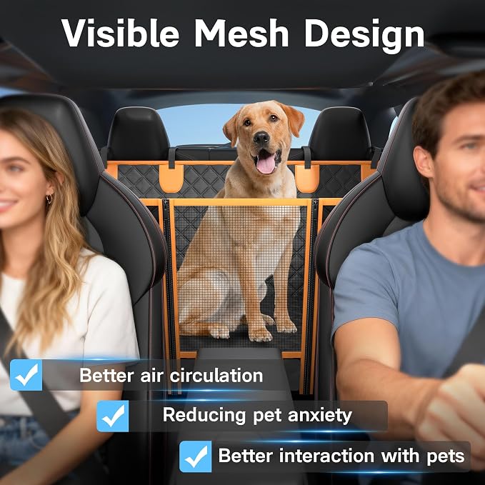 Dog Seat Cover for Back Seat, Hard Bottom Back Seat Extender, 100% Waterproof & Machine Washable, 600D Heavy Duty, Supports 400lbs for Travel & Camping, Dog Back Seat Pet Cover for Cars - Image 8