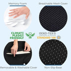 5 STARS UNITED Seat Cushion - Memory Foam Chair Cushion for Tailbone Pain Relief - Ergonomic Support for Coccyx, Sciatica & Butt - Office, Desk & Gaming Chair, Car Seat, Wheelchair, Black Mesh - Image 6