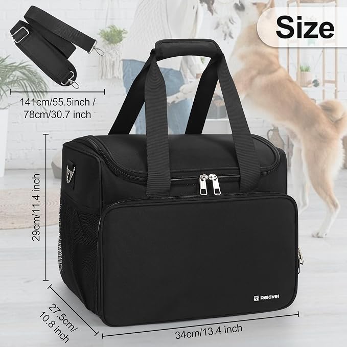 TANTO Dog Grooming Vacuum Bag, Extra Large Pet Tool Bag with Compartments | Professional Travel Animal Groomer's Tool kit Bags for Supplies - for Dogs, Cat & Pet Groomers( Black) - Image 5