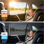 XCBTY 19-24 RAV4 Window Shade for Rear Seat Windows, 2-Pack Magnetic Mesh | Blocks 99% UV to keep baby & pets cool. One-way privacy mesh allows fresh air flow. Press clip & hold 5s for maximum grip. - Image 2