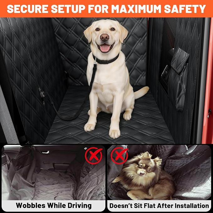 Surfcabin XL Floor Cover with Door Protection for Full Size Crew Cab Trucks | Waterproof Dog Seat Cover for Back Seat & Headrest Protector, Fits F150, GMC & More Fold Up Seat Trucks（Passenger Side Split） - Image 6