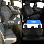 EKR F150 Seat Covers Custom Fit for (4 Door,SuperCrew) Ford F-150 Raptor/Tremor 2021 2022 2023 2024 2025 2026,Leather Truck Seat Cover Full Set -Faux Leather(Black/Gray Camo A63) - Image 6