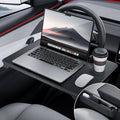 YONZEE 2-in-1 Car Steering Wheel Desk Tray & Car Seat Gap Filler Organizer – Foldable Carbon Fiber Look Table for Laptop, Eating Food, Writing – for Standard Round Steering Wheels by YONZEE