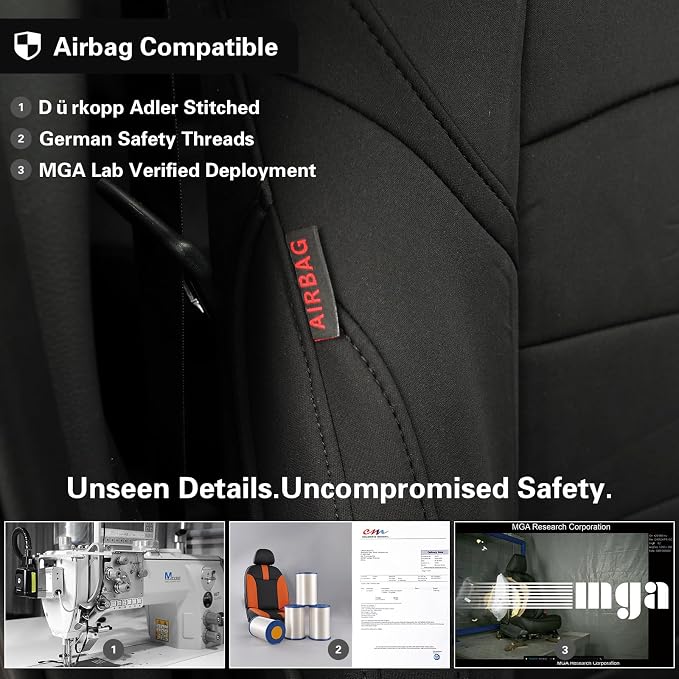 EKR Rav4 Seat Covers Custom Fit for Toyota Rav4 (Hybrid) SE/XSE 2026,Car Seat Cover Full Set for SUV,Water-Resistant, Non-Slip, Easy Clean,Neoprene(Black) - Image 4