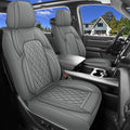 Car Seat Cover Custom Fit for Dodge Ram 1500 2500 3500 2002-2026 Faux Leather Seat Cover Set Compatible with Crew Quad Regular Cab Pickup Truck Cushions (Grey, Full Set, Curved Rear) by DuDuWang