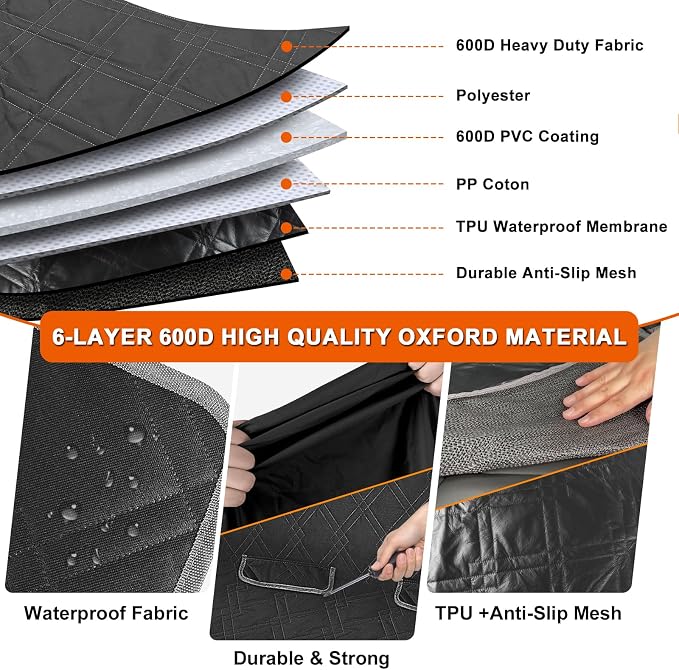 Dog Car Seat Cover for Toyota Corolla 2009-2025 | Waterproof Pet Bench Seat Cover for Back Seat, 600D Heavy Duty Scratch Proof Nonslip Truck Seat Covers for Dogs - Image 3