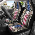 GENANY Hunting Car Seat Covers, 2-Piece Front Seat Set | 2-piece polyester front seat cover set, each 49.5 x 19.6 inches, with adjustable straps and hooks - Image 3