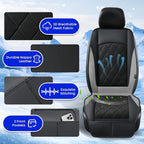 [2026 Upgrade] Cooling Car Seat Cover Ventilated Seat Cushion Summer Driving 12V-24V Ventilated Car Seat Cushion with 2 Powerful Turbo Fans with 3-Speed Adjustable Universal Fit Most Car-Slight Grey - Image 2