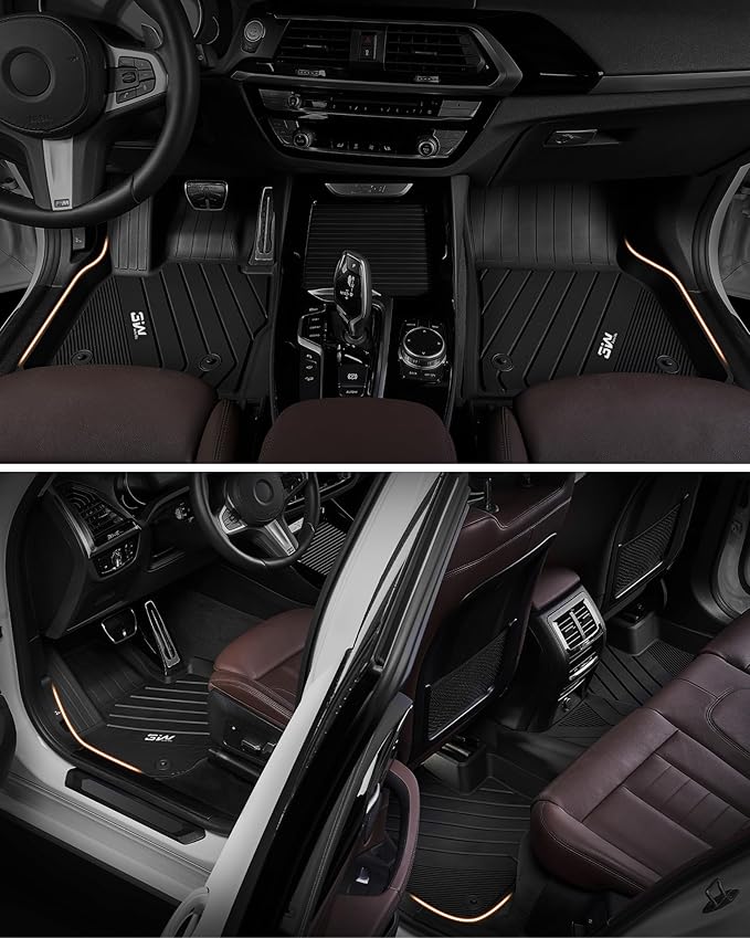 3W Floor Mat & Cargo Mat & Back Mat for Nissan Pathfinder 2022-2026 8 Seats | Full Set: Floor Mats & Cargo Mat &Backrest Mat, Max Surface Coverage, TPE All Weather, Non-Slip, Heavy Duty Mats - Image 3