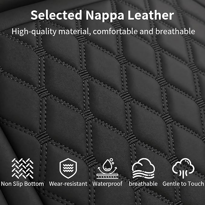Custom Seat Covers for Silverado, Waterproof Nappa Leather Full Set Seatcovers for Chevy Silverado/GMC Sierra 2007-2013 & 2019-2026 1500, 2020-2026 2500HD 3500HD Crew/Double/Extended Cab - Image 6