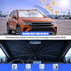 Car Windshield Sun Shade Umbrella for Volkswagen Taos 2022-2026 | 2026 Upgraded,Custom-Fit Umbrella Sunshade,Easy Install,UV Protection & Heat Reflective,Keep Interior Cooler with Storage Bag - Image 3