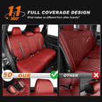 Custom Fit Bling Diamond Seat Covers for Honda CRV 2023-2026 | Full Set 5 Seats Faux Leather Automotive Glitter Crystal Sparkle Strips for Cute Women Girl, Red - Image 6
