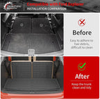 Trunk Mat & 3rd Row Backrest Mats for 2020-2026 Ford Explorer | 6&7 Passenger Cargo Mat Cargo Liner Seat Back Cover Protector TPE All Weather Trunk Liner 2025 Explorer Accessories - Image 2