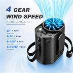 Waist Fan with Clip on: Portable 4-Speed Enlarged Fan-blades Personal Belt Fan with LED Light 6-11H of Working Time Hands-Free Neck Fan - Image 5