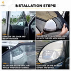 EcoNour Car Front Side Window Sun Shades Compatible for Toyota Tundra | 2 Pack Breathable Super Stretchy Mesh Sun Shade | Heat Block UV Protection Car Window Screen Covers | Mosquito Net Curtains - Image 4