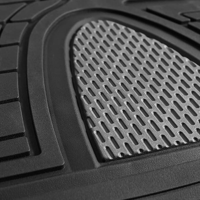 FH Group Automotive Floor Mats - Heavy-Duty Rubber Floor Mats for Cars, Universal Fit Full Set, Climaproof Floor Mats, Trimmable Floor Mats for Most Sedan, SUV, Truck Floor Mats Gray Black - Image 5