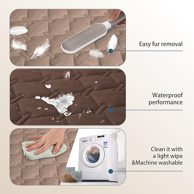 gogobunny Waterproof Blanket, Couch Covers for Dogs, Reversible Protector | 3X Stronger Leakproof, Scratch Proof Durable Furniture Protection, Stain Resistant, Washable, 30x70 Inch Dark/Light Chocolate - Image 7