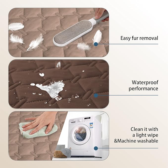 gogobunny 100% Double-Sided Waterproof Dog Bed Cover Pet Blanket Sofa Couch Furniture Protector for Puppy Large Dog Cat, Reversible (82x120 Inch (Pack of 1), Dark Chocolate/Light Chocolate) - Image 8