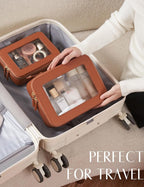 Clear Makeup Bag Toiletry Case Travel Transparent Cosmetic Bag with Zipper, Portable Make Up Organizer Traveling Compact Car Bag for Essentials - Image 3