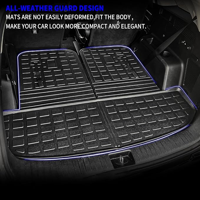 Rontaod Trunk Mat with Backrest Mat for 2021-2025 2026 Kia Sorento | Cargo Mat Cargo Liner TPE All Weather Back Seat Cover Protector 2024 Sorento Accessories - Image 3