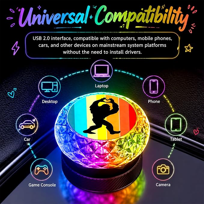 2 Pcs Butterfly USB LED Car Interior Atmosphere Lamp, Portable Multi-Color Mini LED Night Light Auto Lighting, Universal Vehicle Interior Decor Car Accessories Butterflies Gifts for Women Men - Image 2