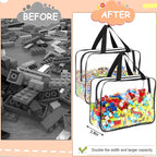 6 Packs Large Toy Storage Bags with Labels, Reusable Clear PVC Board Game Storage, Travel Waterproof Organizer Bags with Zipper for Building Blocks, Puzzle, Kids Books - Image 5