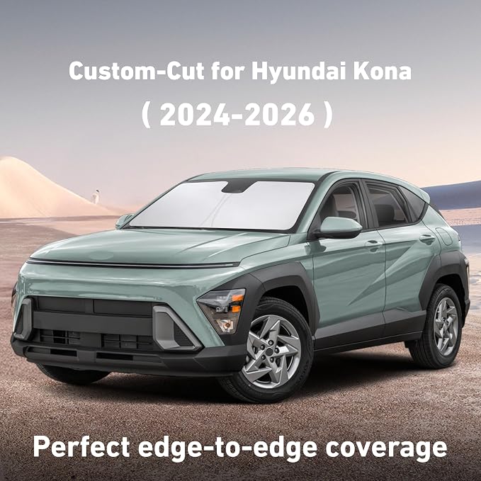 EcoNour Windshield Sunshade Compatible for Hyundai Kona 2024 2025 2026 | Sun Visor for Front Windshield & Window Sun Shade Cover, UV Heat Blocker & Protector, Car Accessories - Image 2
