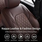 Huidasource Ford Custom Seat Covers, Car Seat Cushion Cover Fit for 2015-2026 Ford F150 SuperCrew & 2017-2026 F250 F350 F450 Super Duty Crew Cab XL XLT Lariat King Ranch Platinum(Full Set/Coffee) - Image 7