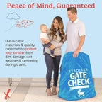 J.L. Childress Gate Check Bag for Single & Double Strollers, Neon Blue | AirTag compatible Gate Check Bag keeps strollers clean, protected & easy to identify when airport gate checking - Image 5