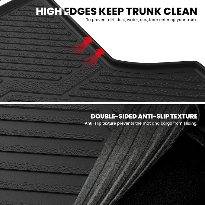 LASFIT Trunk Mat with Backrest Mat for Chevy Equinox/GMC Terrain 2025-2027 | Only for Fuel, Not Fit EV, All Weather TPE Custom Fit Cargo Mat Trunk Liner with Backrest Mat, Easy to Wash, No-curling - Image 3