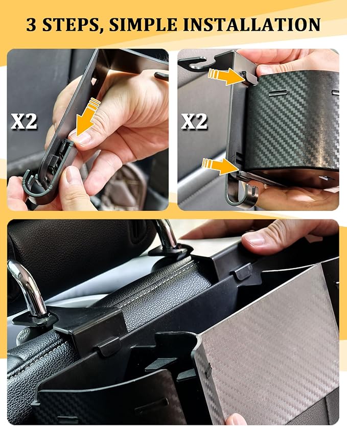 Car Headrest Backseat Cup Holder 3.7", Seat Back Organizer with Hooks | High Capacity 4 in 1 Seat Back Organizer, Multifunctional Storage for Car Travel Accessories Compatible with Most Vehicles - Image 6
