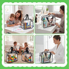 Toy Storage Bags 6 Pack, Clear PVC Toy Organizers, Black | Waterproof PVC, Large 30 x 10 x 22 CM Size, Label-Ready, For Toys, Books, Puzzles, Classroom and Travel - Image 7