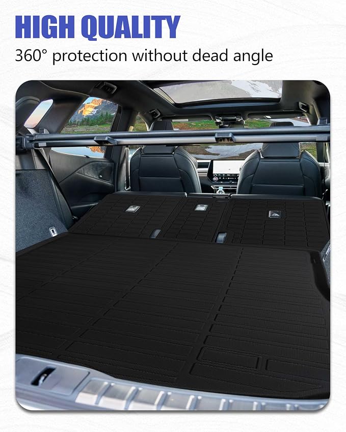 Cargo Liners Backrest Mat for Lexus RX350 RX350H RX450H+ RX500H Accessories 2023-2025 with Hook&Loop Rear Trunk Mat Rear Seat Back Cover Protector All Weather Anti-Slip Split Dog Liner 4 PCS - Image 3