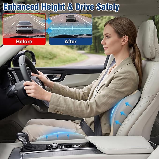 Car Seat Cushion Office Chair Cushion with Lumbar Support Pillow | Ergonomic Seat Cushion for Relieve Sciatica & Tailbone Pain, Ideal for Car Driving Truck Office Chairs Wheelchairs Home Use - Image 3