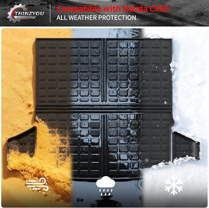 Cargo Mat & Backrest Mats for 2023 2024 2025 2026 Mazda CX50 | Trunk Mat Trunk Liner Cargo Liner TPE All Weather Back Seat Cover Protector 2024 CX-50 Accessories - Image 8