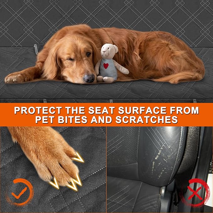 Dog Car Seat Cover for Toyota Corolla 2009-2025 | Waterproof Pet Bench Seat Cover for Back Seat, 600D Heavy Duty Scratch Proof Nonslip Truck Seat Covers for Dogs - Image 4
