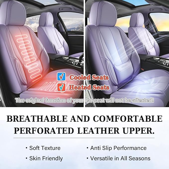 Coverado Car Seat Covers, Seat Covers for Cars, Waterproof Leather Auto Seat Protectors, Leather Car Seat Cushion, Car Interiors Accessories Universal Fit for Most Cars - Image 7