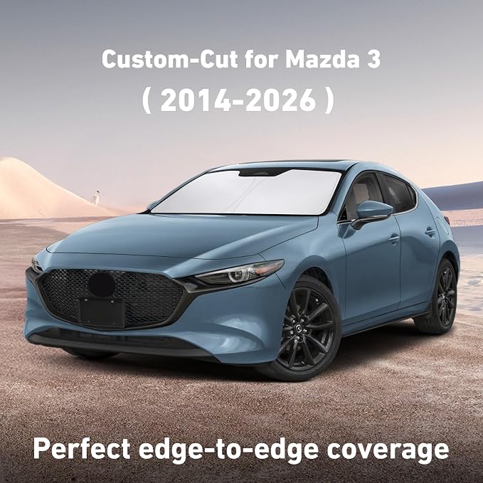 EcoNour Windshield Sunshade Compatible for Mazda 3 2014-2024 2025 2026 | Sun Visor for Front Windshield & Window Sun Shade Cover, UV Heat Blocker & Protector, Car Accessories - Image 2