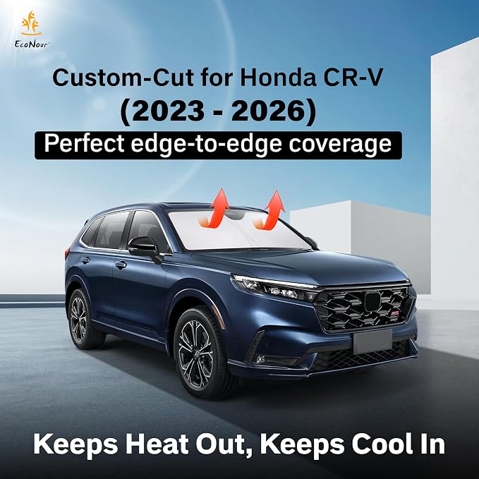 EcoNour Windshield Sunshade for Honda CRV 2023-2024 2025 2026 | Sun Visor for Front Windshield & Window Sun Shade Cover, UV Heat Blocker & Protector, Car Accessories - Image 2
