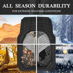 CAR PASS Heavy Duty Rubber Car Mats, Deep-Dish Car Floor Mats All Weather, Universal Two-Tone Trim-to-Fit for SUVs Trucks Sedans, Waterproof Anti-Slip, 3 Pieces V12 Black and Metallic Gray - Image 6