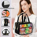 Clear Snack Bag, Zipper Travel Organizer Pouch Chenille Letter | Extra Large Capacity, Waterproof Easy Clean, 2 Separate Compartments, Ideal for Beach Gym Picnic, Office and Daily Carry - Image 5