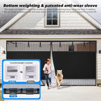 Privacy Garage Door Screen Blackout for 2 Car Garage-16x7FT Magnetic Garage Screen, 9.6LB Heavy Duty Thicker 265g/㎡ Mesh, Hands Free, Magnetic Privacy Garage Screen Door(Black, 16 * 7FT) - Image 6