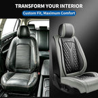 for GMC Terrain 2010-2025 2026 Car Seat Covers, Full Set, Gray | Luxury Full Coverage Leather Seat Protectors, Waterproof Breathable, Non-Slip, Easy to Install, Airbag Compatible, All-Season - Image 5