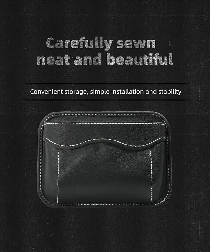 SUJADE YAKEFLY Car Seat Side Pocket Organizer, PU Leather Cell Phone & Sunglasses Holder, Gap Filler, Mini Storage Bag - Image 2