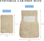 4PCS Car Floor Mats, Waterproof Non-Slip Car Floor Liners with Safety Heel Pad, All-Weather Wear-Resistant Mats Heavy Duty Universal Carpets for Truck SUV Van Sedan (Beige) - Image 2