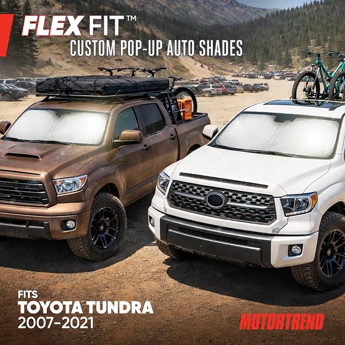 Motor Trend Windshield Sun Shade for Toyota Tundra - Tundra Accessories 2007-2021 - Custom Fit Sun Shade for Car Windshield - Automotive Toyota Truck Window Sunshade Cover for Interior Protection - Image 2