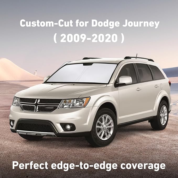 EcoNour Windshield Sunshade Compatible for Dodge Journey 2009-2019 2020 | Sun Visor for Front Windshield & Window Sun Shade Cover, UV Heat Blocker & Protector, Car Accessories - Image 2