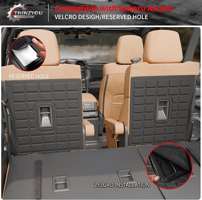 2nd Row Kick Mats for 2019-2025 2026 Subaru Ascent 7 Seats | Back Seat Cover Protector TPE All Weather Backrest Mats 2024 Ascent Accessories - Image 3