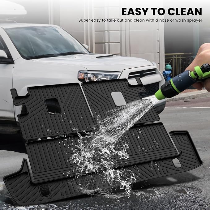 LASFIT Cargo Mat for Toyota 4Runner 2013-2024 (Only Fit 7-Seats) | Not Fit 5 Seats, All Weather Custom Fit Anti-Slip Pet Friendly Easy Clean TPE Trunk & Backrest Mats for 5th Gen 4Runner - Image 6