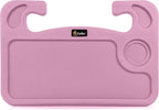 EcoNour 2 in 1 Car Steering Wheel Desk | Steering Wheel Tray for Laptop | Pink Food Table Tray for Eating with Drinks Holder | Car Accessories by EcoNour